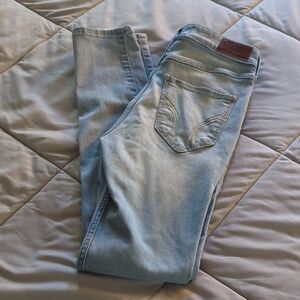 Hollister Light Wash High Rise Super Skinny Jeans Classic Stretch 3R / W26 / L30